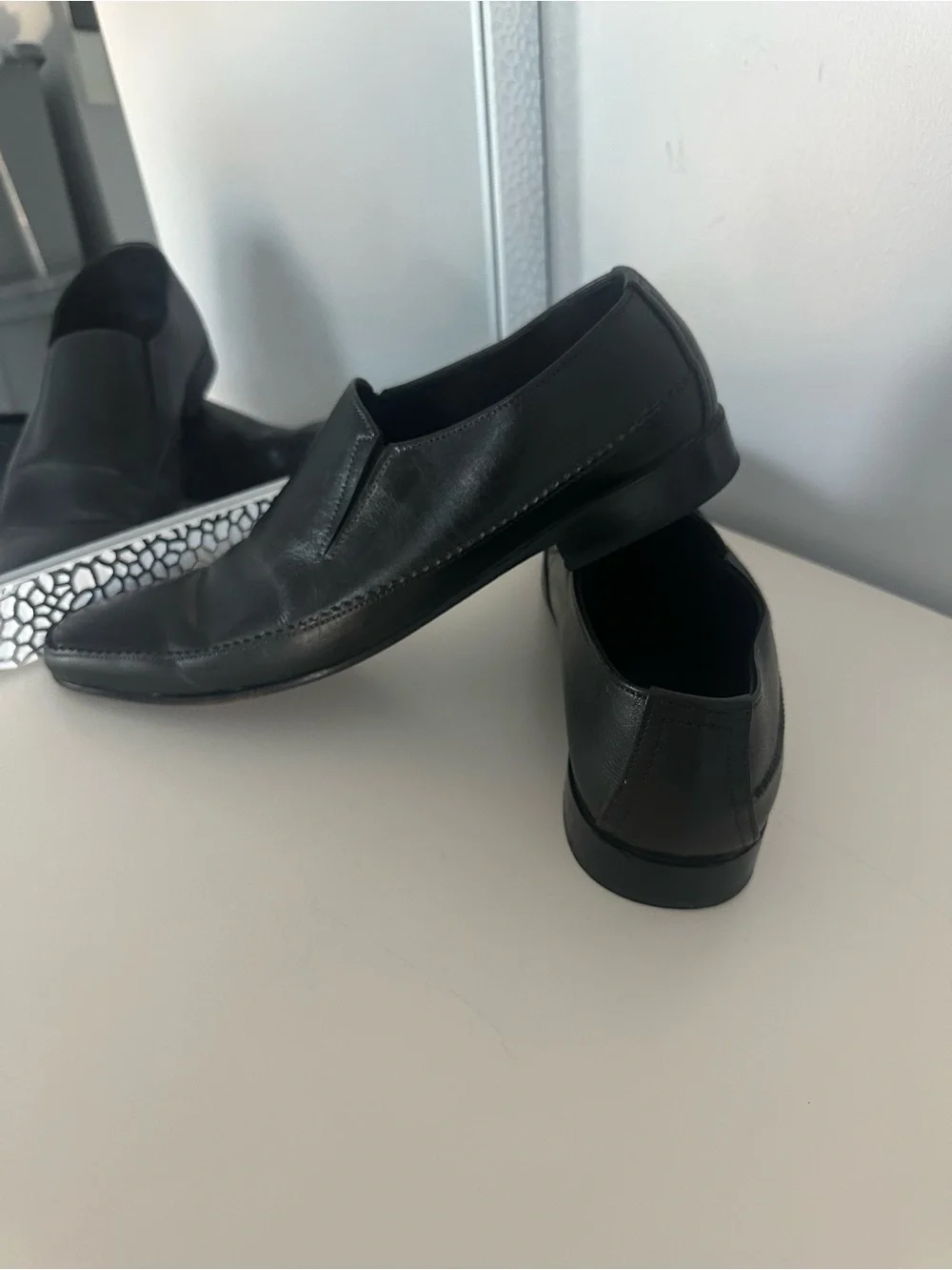 ADELS Shoes Classic Men's Black Leather Slip-On Dress Shoes Sz US 12/30cm A EU46